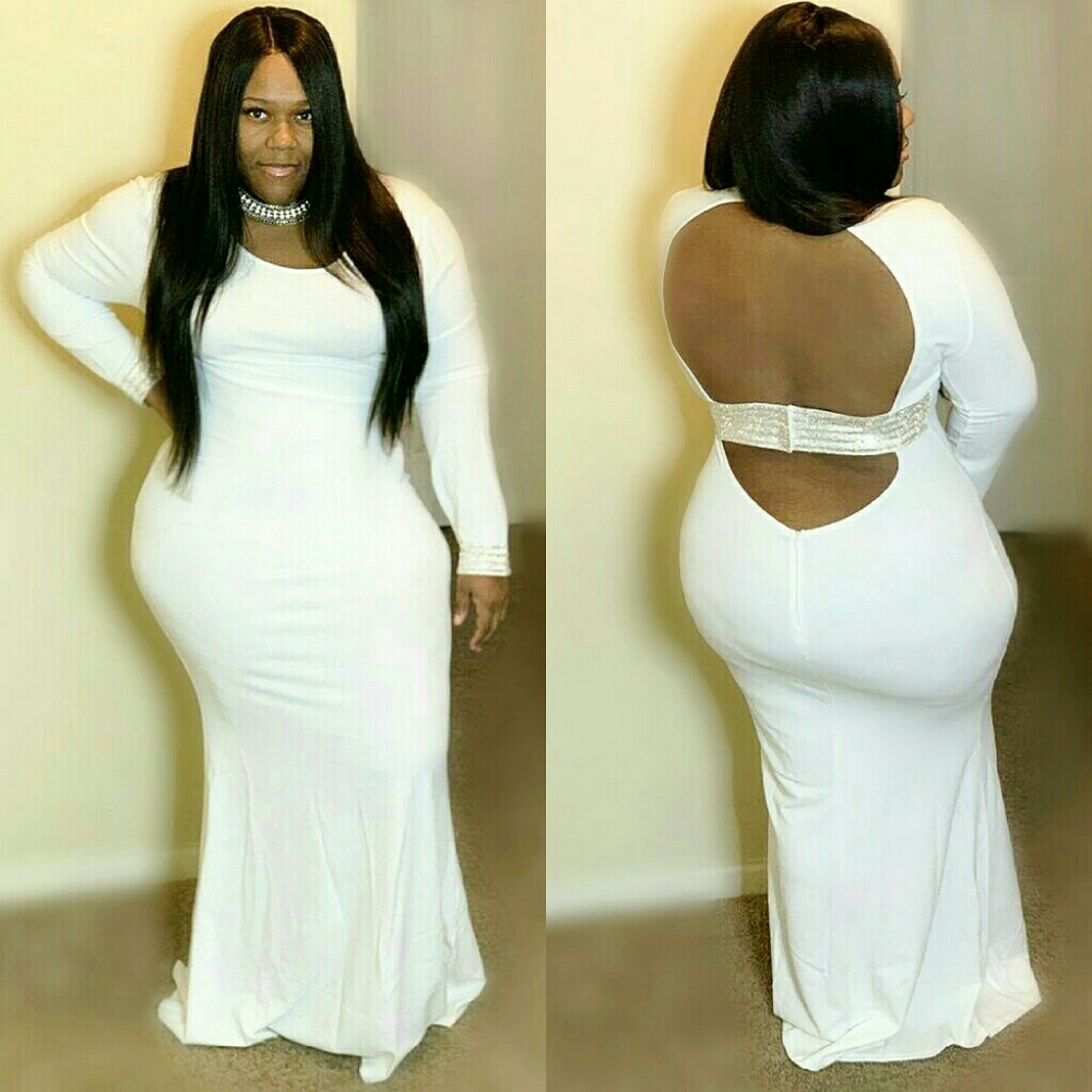 Plus Size Elegant,Ball Room long sleeve,Dress